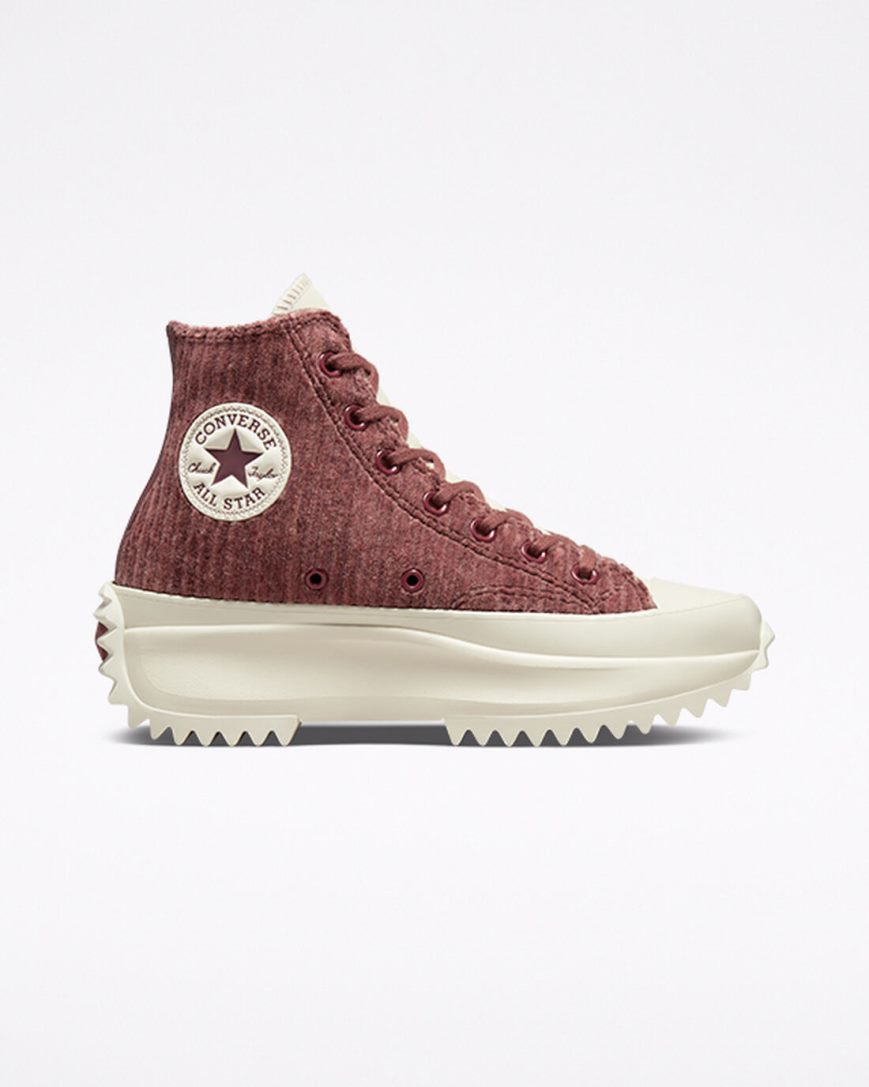 Topanky Na Platforme Converse Run Star Hike Velour Vysoke Panske Červené | SK JHQFE6